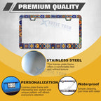 Mandala Boho Universal License Plate Frame for Stainless Steel (Weatherproof)