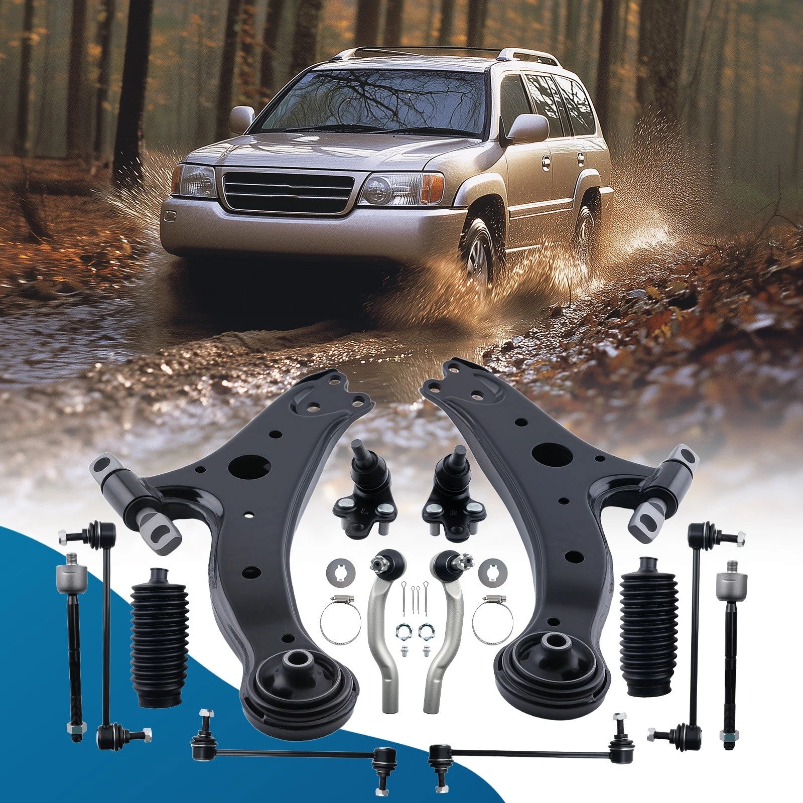 Front Lower Control Arm and Sway Bar Tie Rod for Toyota Highlander (2001–2003 AWD)