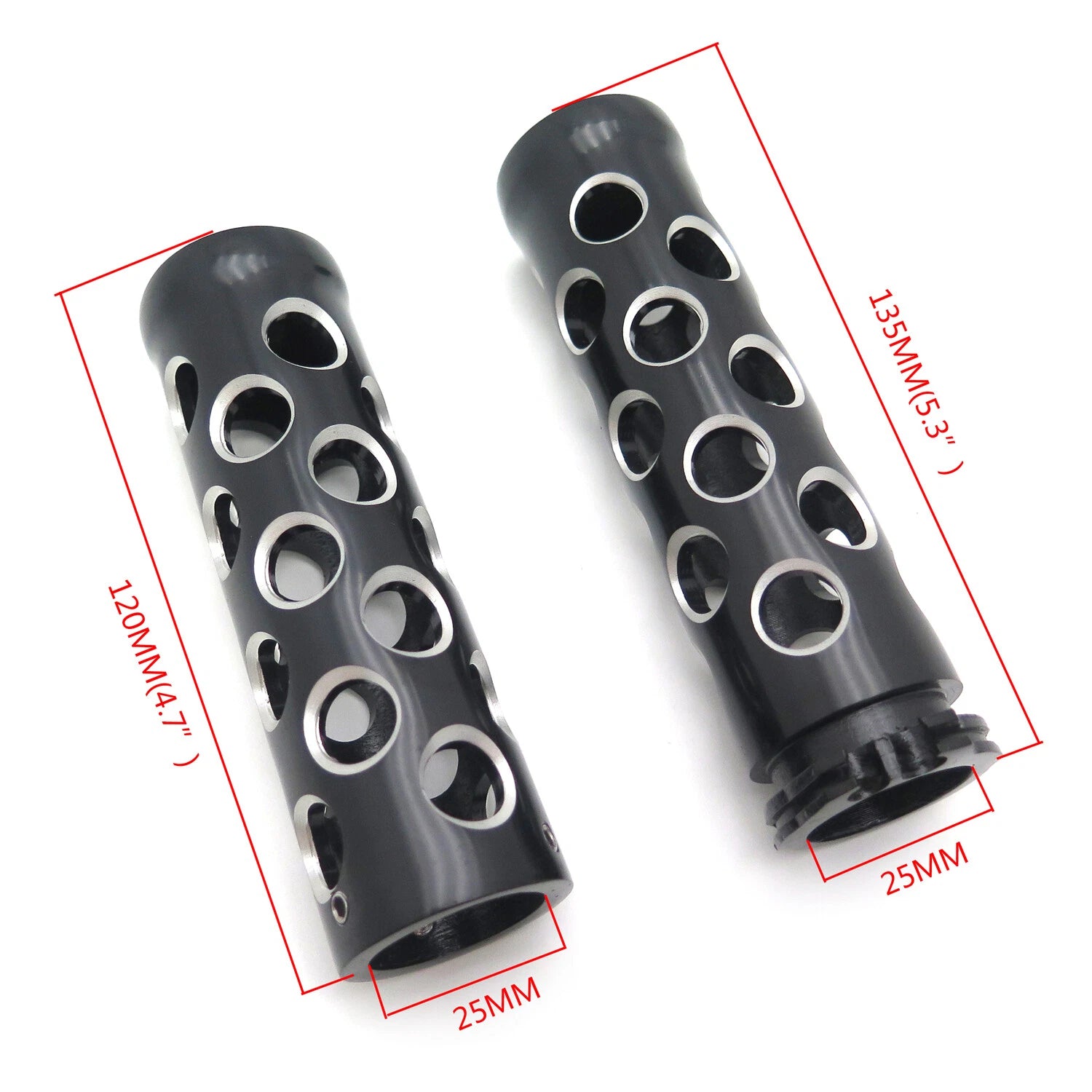 Black Hand Grips for Harley Road King, Street Glide (1" Handlebars)