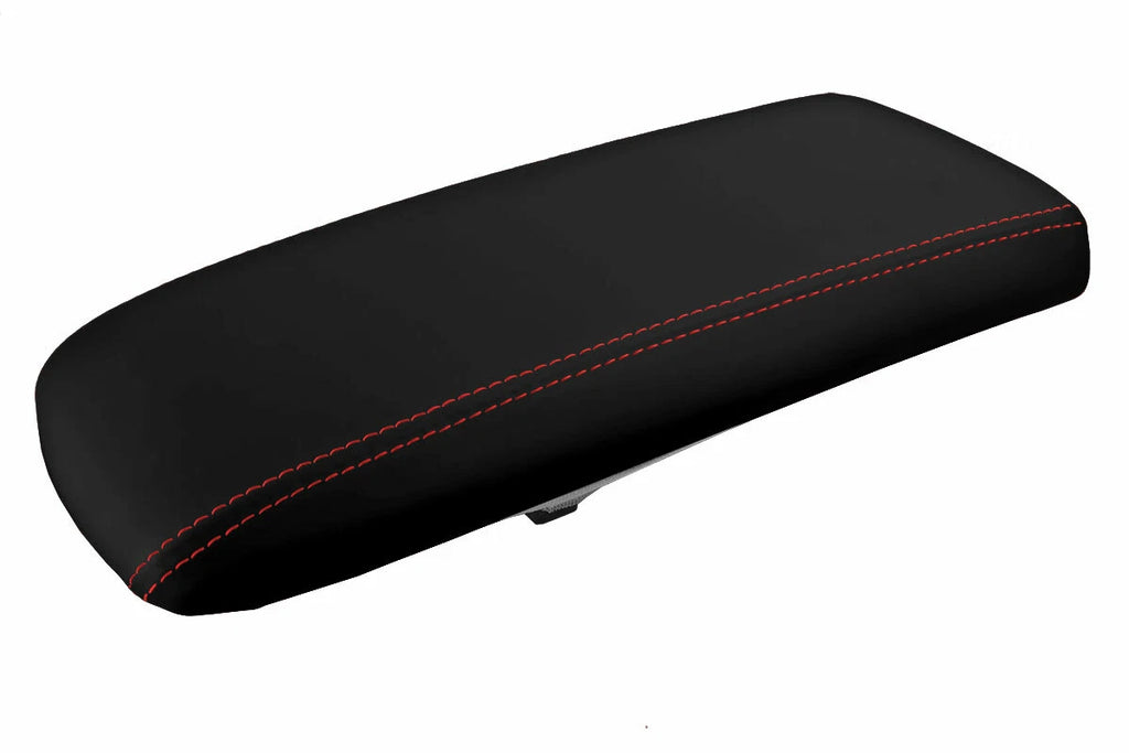 Leather Console Lid Armrest Cover for Ford Explorer (1995–2001) Red Stitch