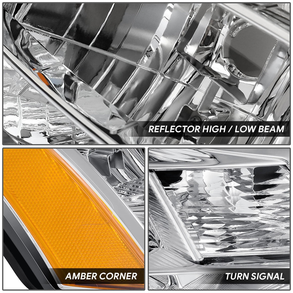 Right Driver Side Headlight for Ford Focus (2008–2011) Chrome Factory Style