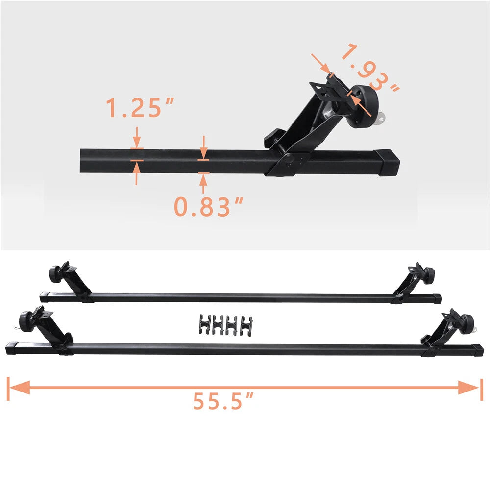 HTTMT SR1001 56" Roof Rack System for Vehicles Rain Gutters (130 lb Capacity)