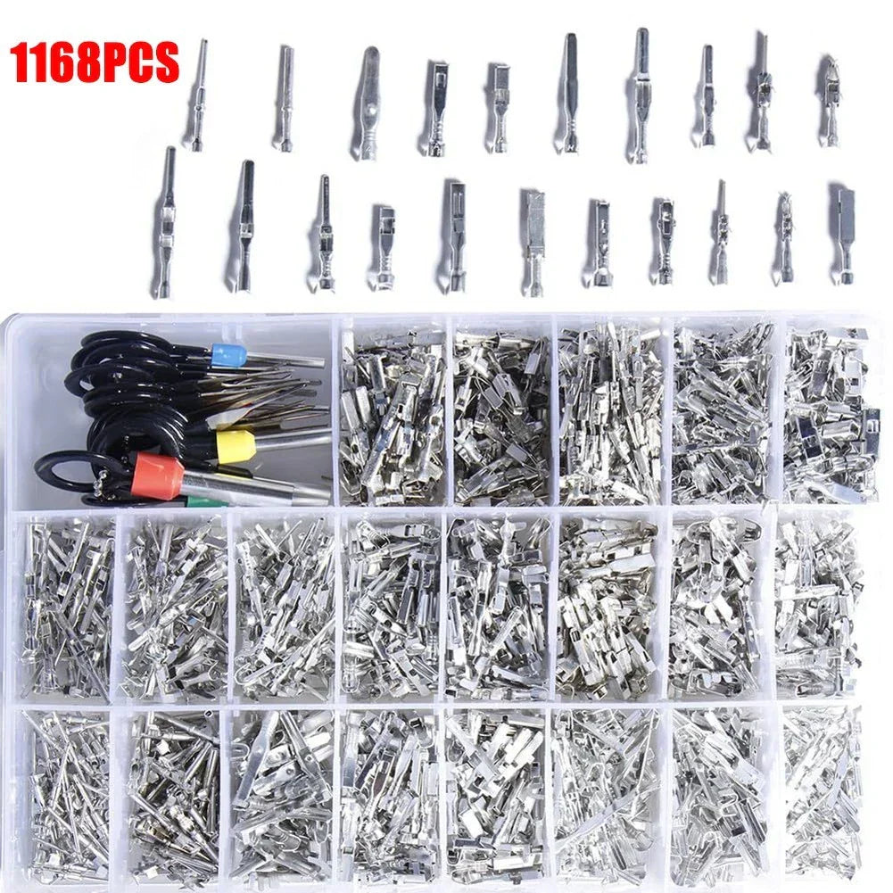Portable 1168PCS Electrical Connectors with Essential Pin Puller Tool
