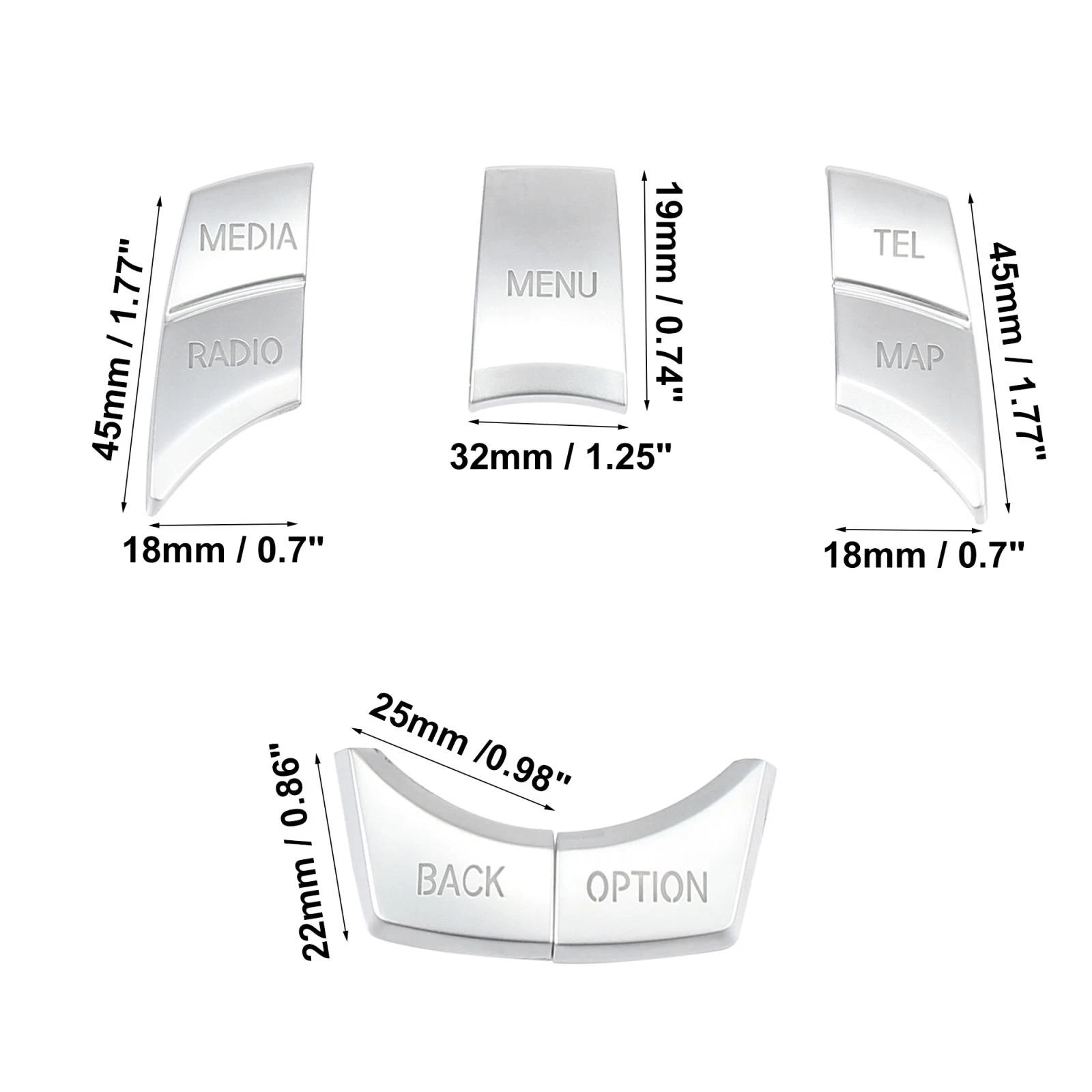 5 Pcs Button Trim for BMW 1 2 3 5 Series X1 X3 X5 (2010–2020)
