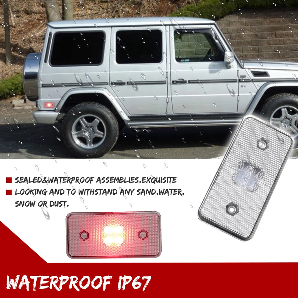 Clear Red Rear Side Marker Lights for Benz G-Class (2002–2014)