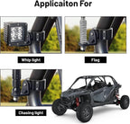 2X Adjustable Whip Mount Flag Mount 1 3/4”-1 7/8” for Can Am X3, Polaris RZR