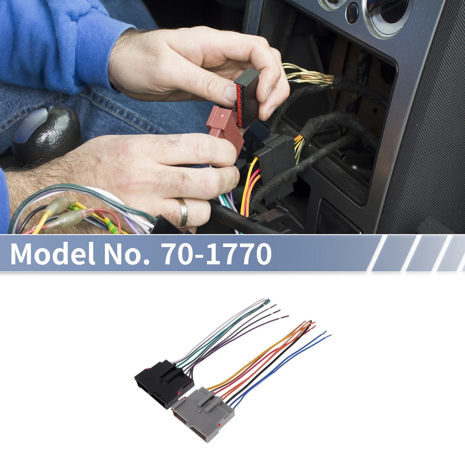 Set of 2 Car Stereo CD Player Wiring Harness 70-1770 for Ford Aerostar (1985–1997)