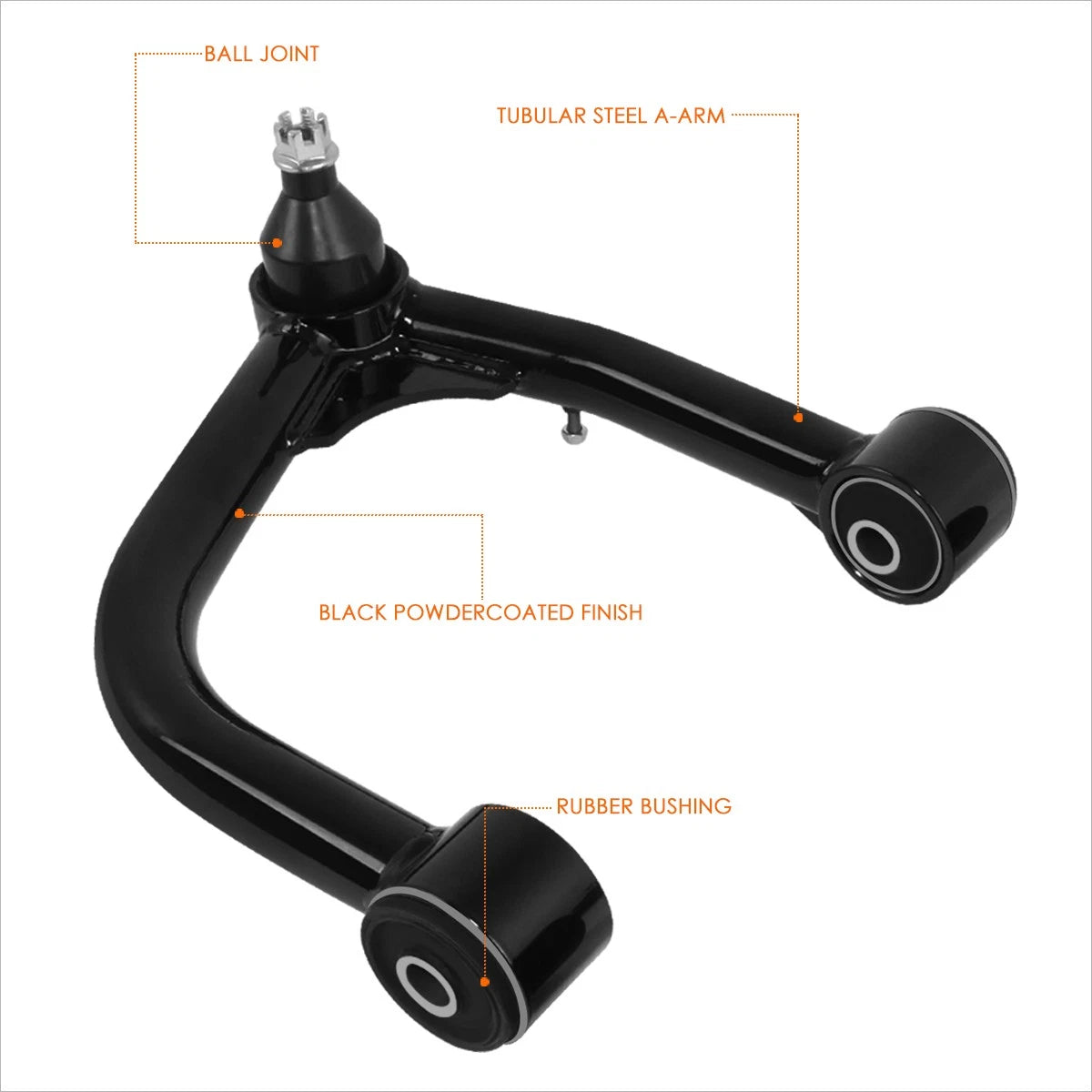 2X Front Upper Tubular Control Arms for Toyota Sequoia Tundra (2007–2022)