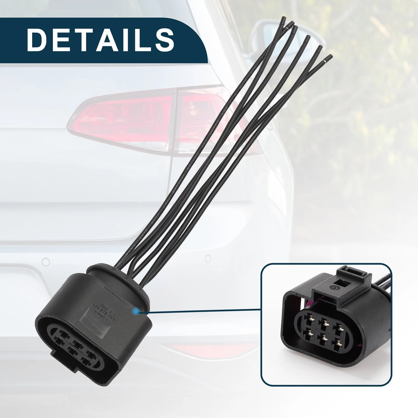 Rear Light Wiring Harness Plug for Audi TT Mk 2 (2006–2012) No. 1J0973733 Black