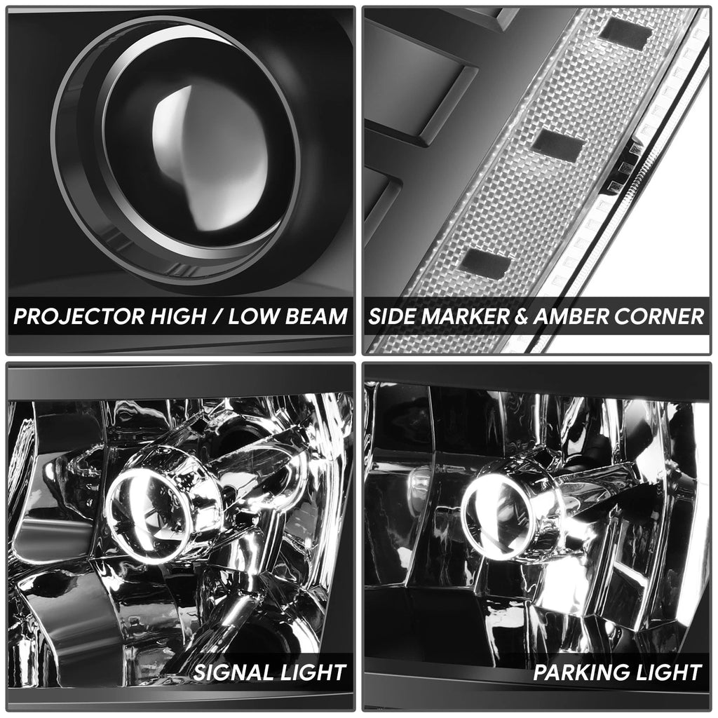 LED DRL Projector Headlights for Cadillac Escalade ESV EXT (2007–2014)