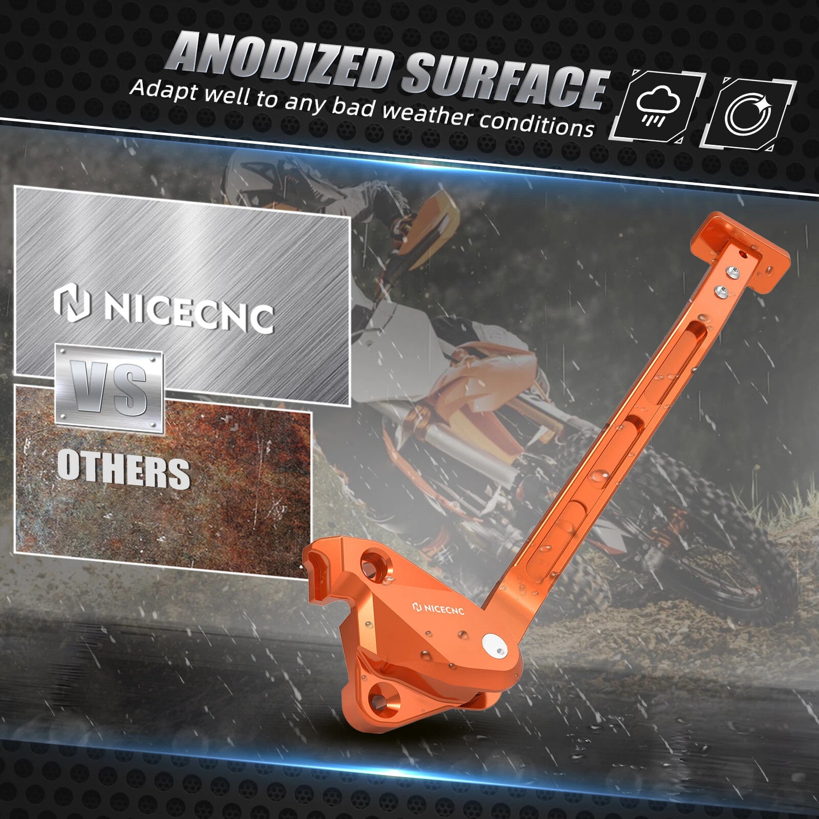 NICECNC Side Kick Stand for KTM 250 350 450 SXF SX-F (2016–2025) Orange
