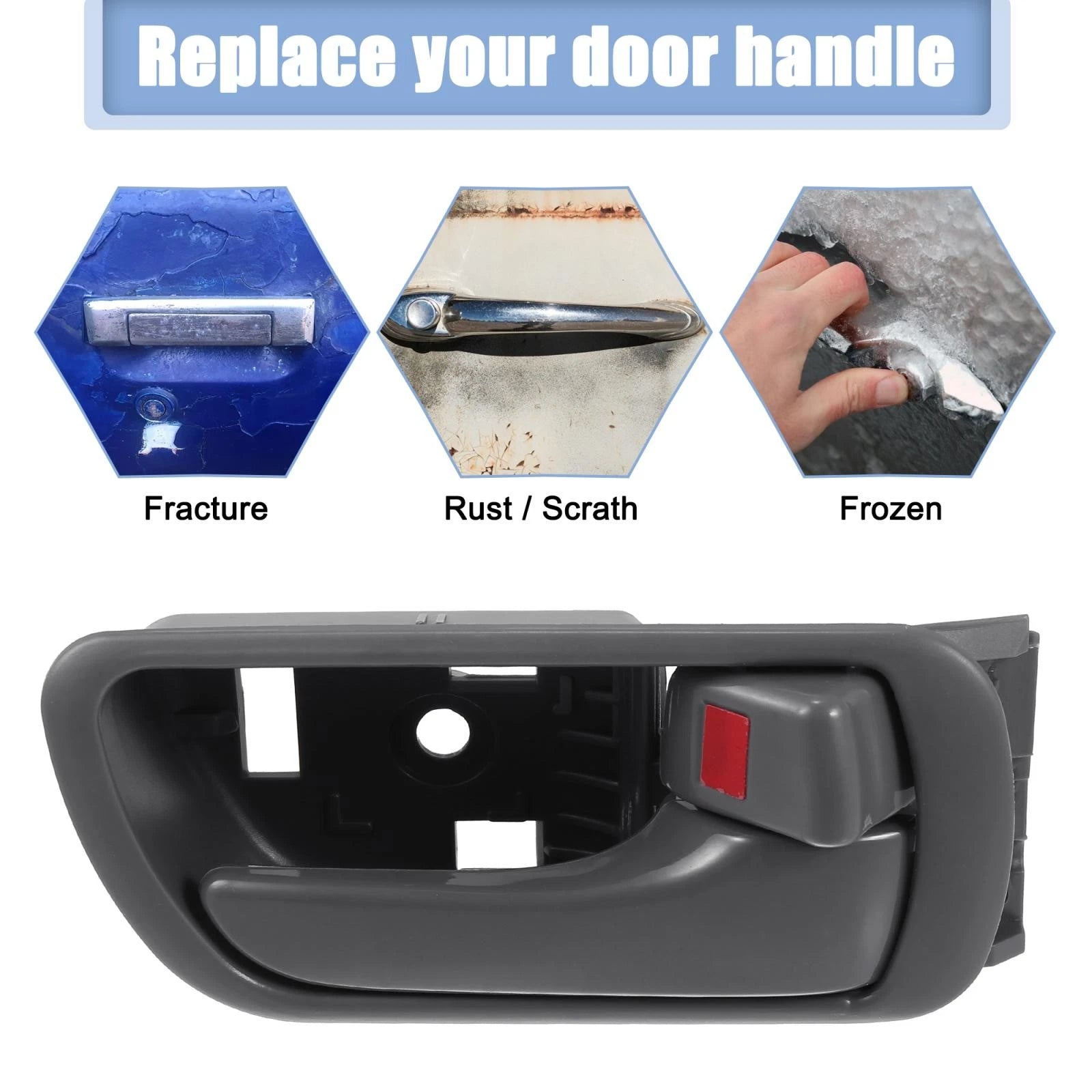 Inner Door Handle for Toyota Camry (2002–2006) Right Front/Rear Gray