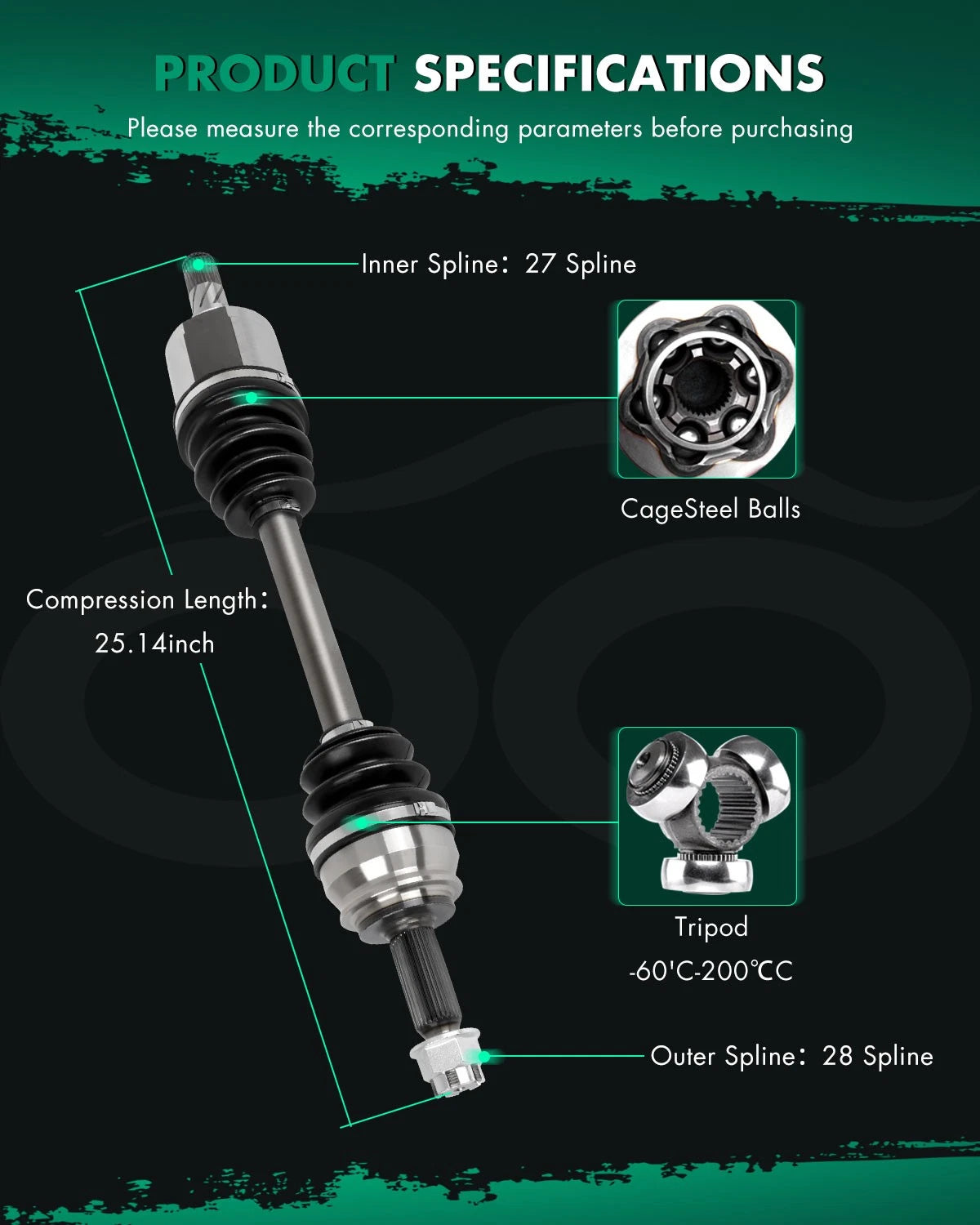 CV Axle for Jeep Patriot Compass Dodge Caliber (2007–2017)