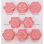 8 Piece Snowflake Cookie Molds Baking Cutters for Holiday Baking