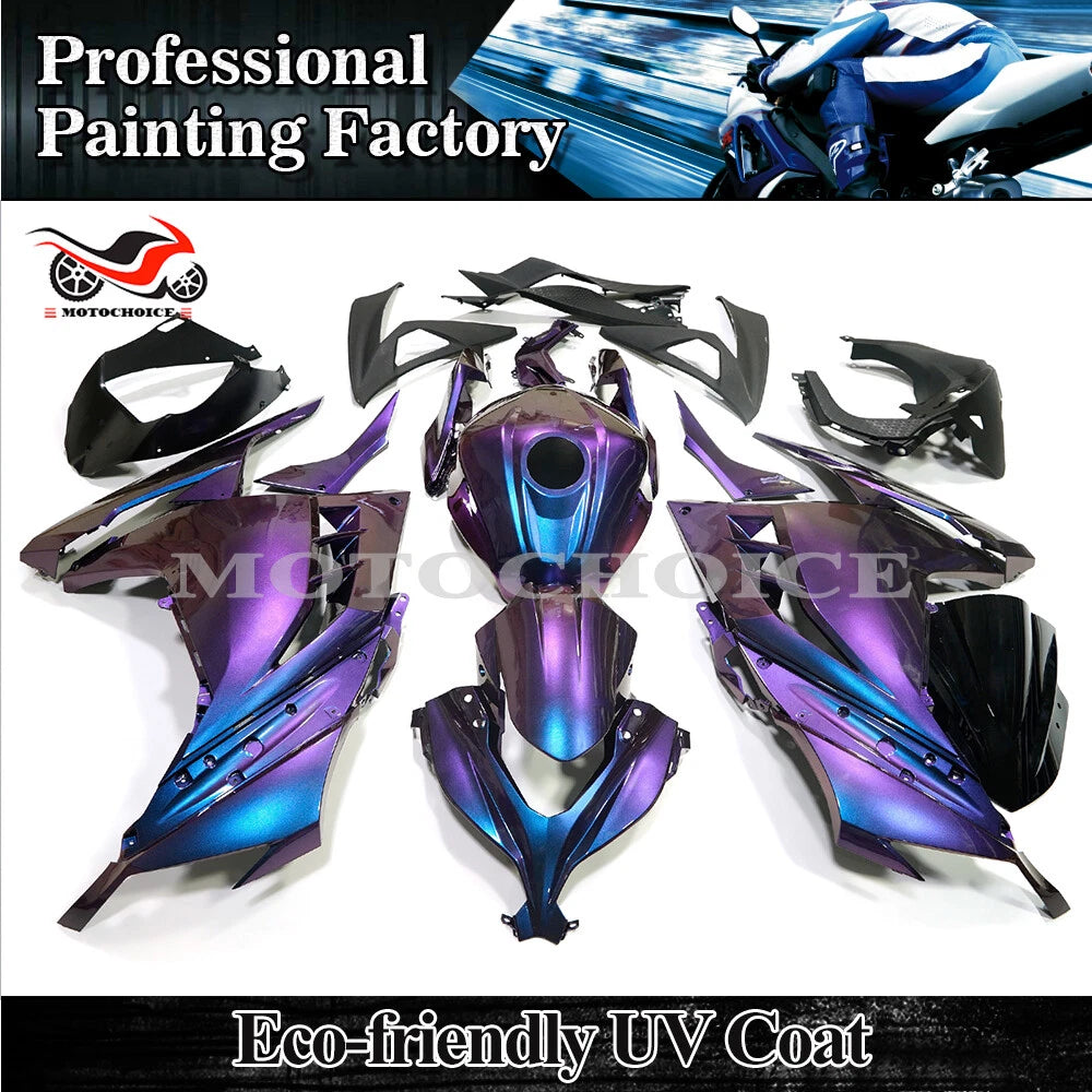 Fairing Kit + Tank Cover for Kawasaki Ninja 300 (2013–2017) Chameleon Blue Purple