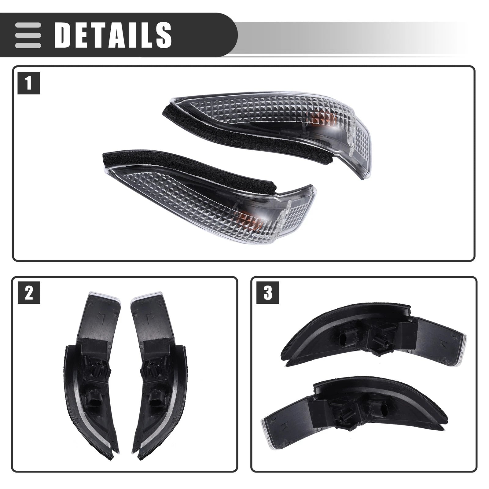 Set of 1 Rear Turn Signal Light for Toyota Corolla (2014) 81740-52050 Black