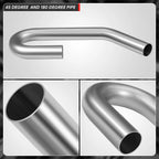 2X 45 Degree U Bends 18-Gauge 2 Inch OD Mild Steel Exhaust Pipe