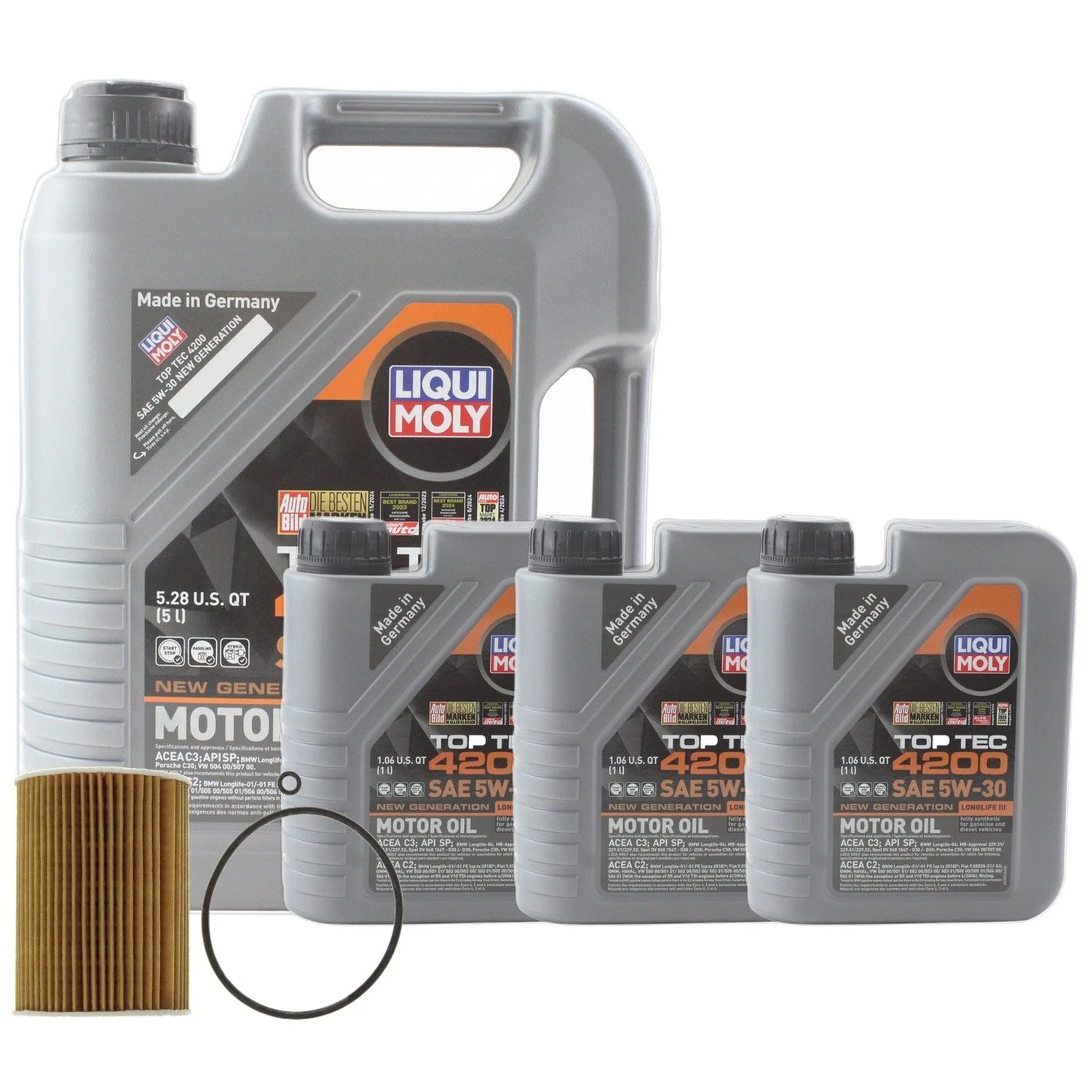 Liqui Moly Top Tec 4200 5W30 Engine Oil Change Kit for X166 GL350 ML350 (2012–2016)