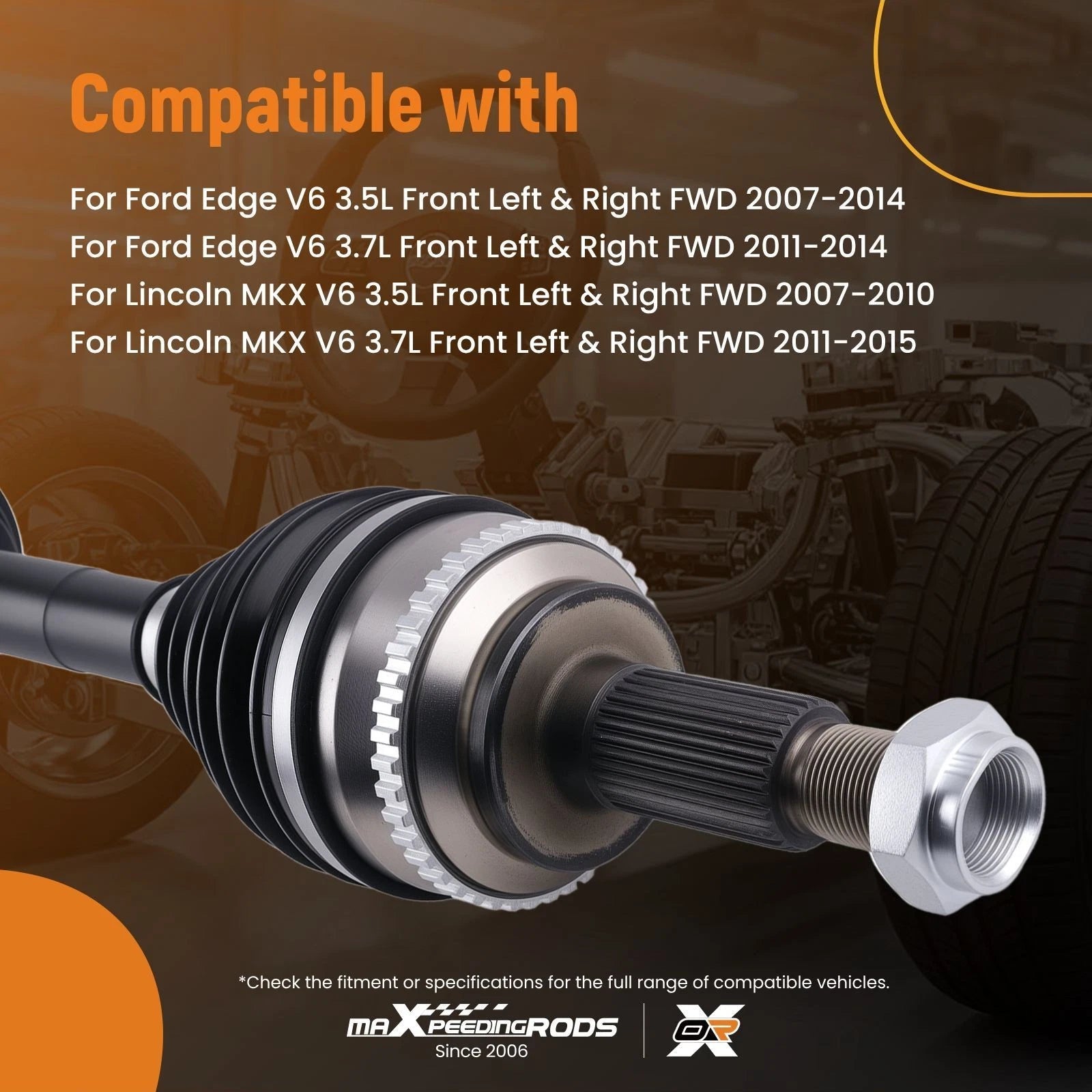 Front CV Axle Assembly for Ford Edge & Lincoln MKX (2007–2015)