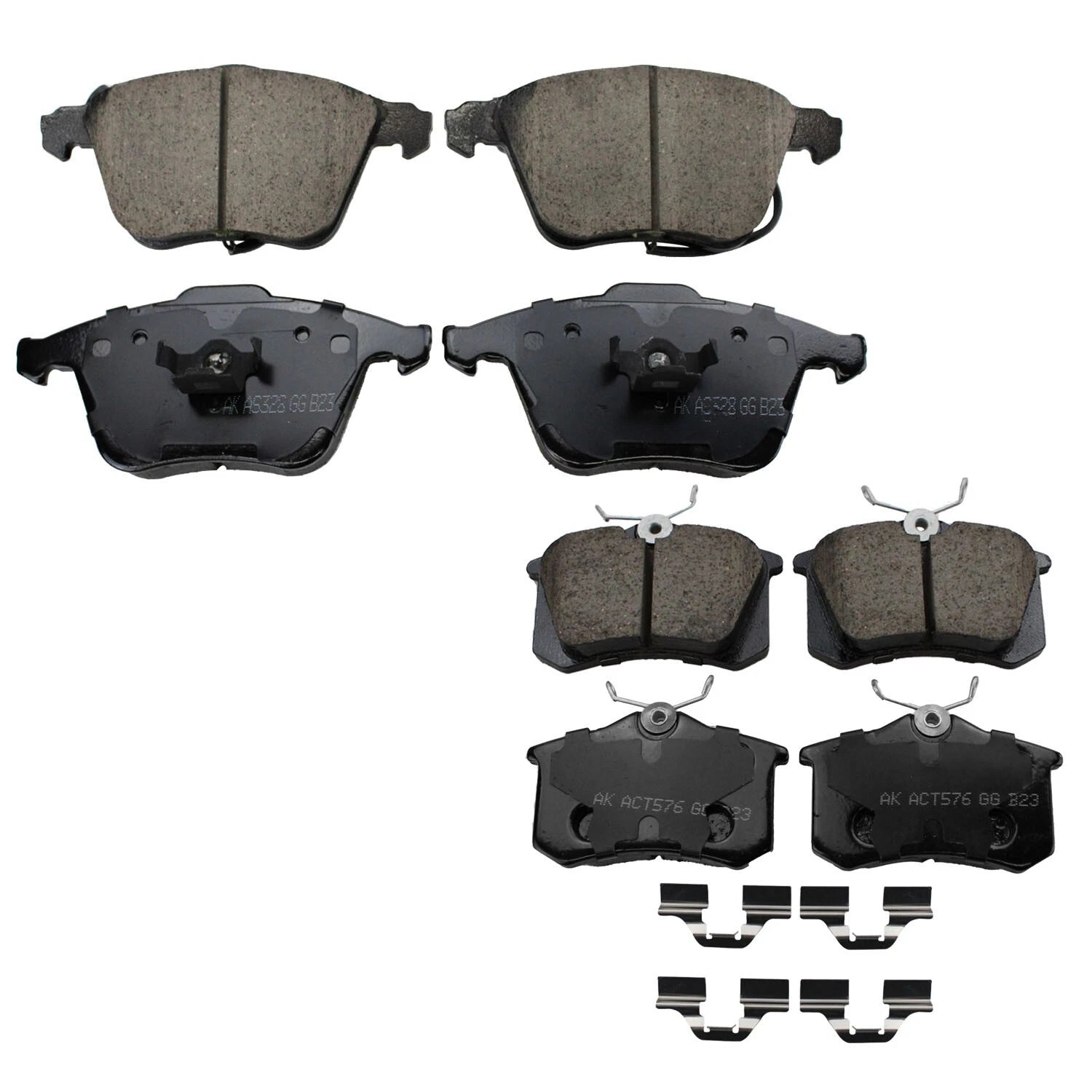 Akebono EURO Front & Rear Ceramic Disc Brake Pad Kit for Audi A4 (2000–2008)
