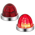 Pair Chrome Red LED Side Marker Lights for