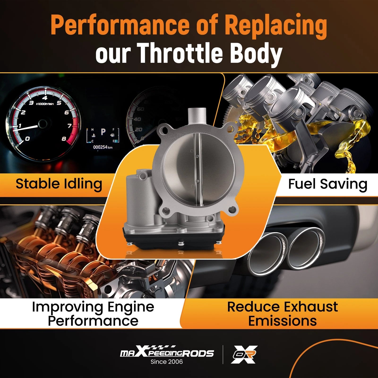 Throttle Body for Ford F-150 Lobo Mustang Lincoln Mark LT 5.0L (2011–2014) BR3Z9E926A