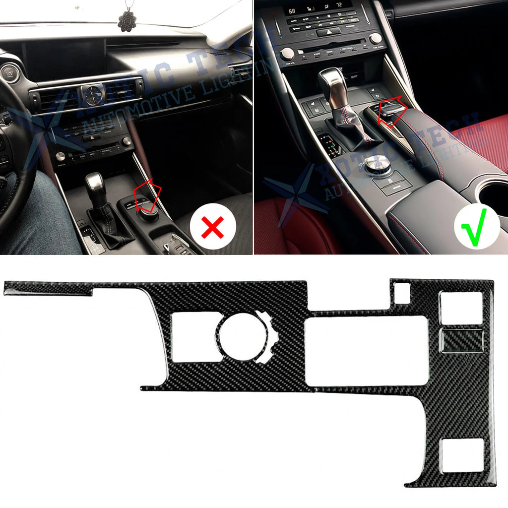 Real Carbon Fiber Gear Shift Box Panel Cover Trim for Lexus IS250/IS300 (2015-2015)