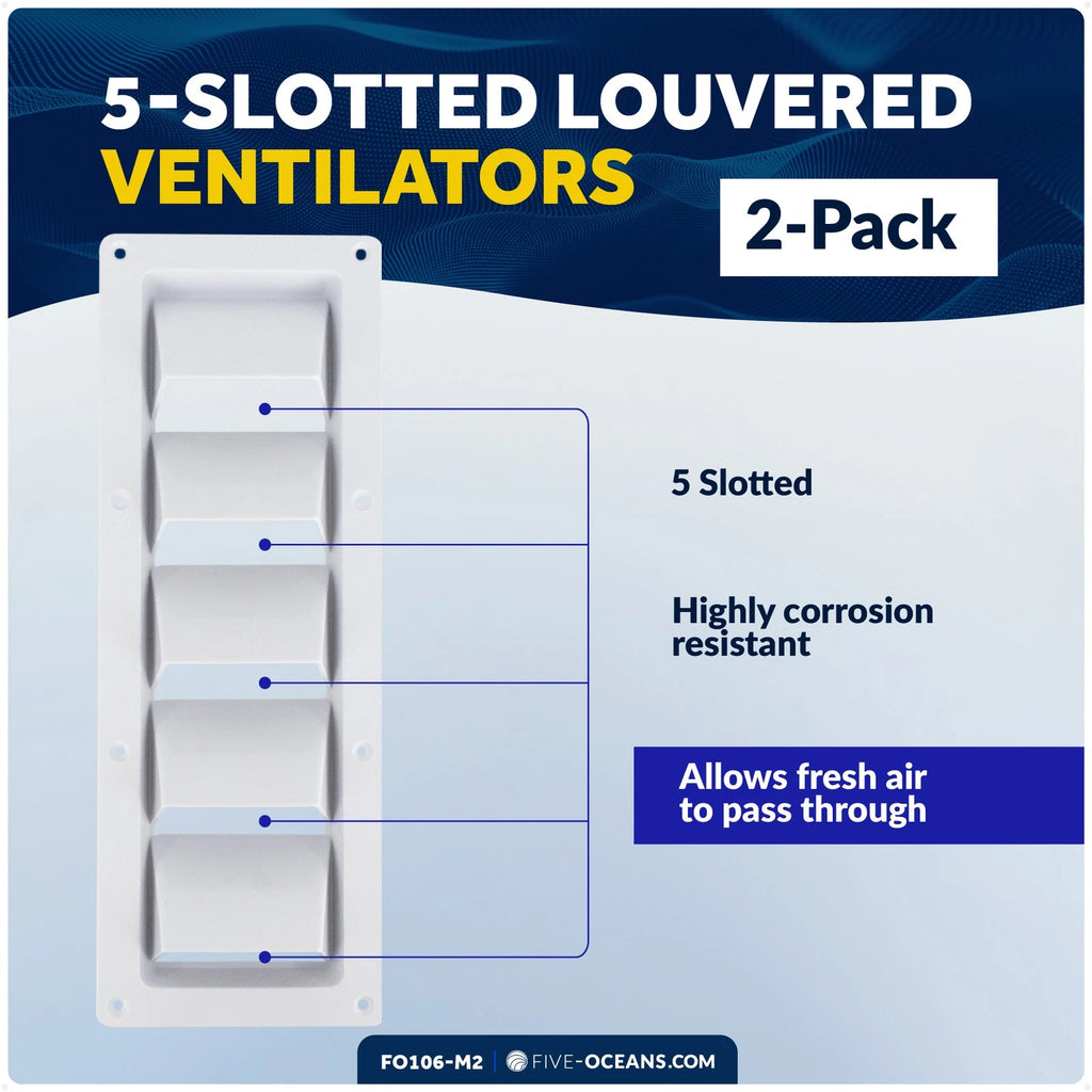 Set of 2 Louvered Ventilators for (13-1/4 x 4-3/4 Inch)