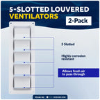 Set of 2 Louvered Ventilators for (13-1/4 x 4-3/4 Inch)