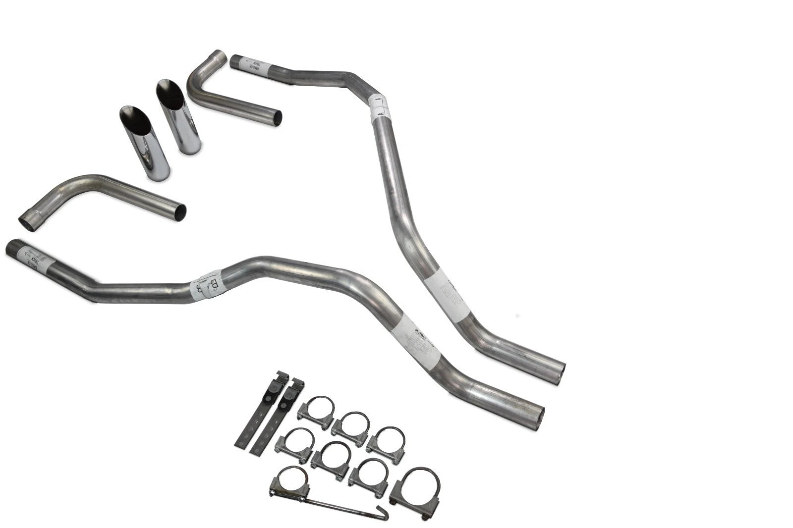 Dual Exhaust Tips for Nissan Titan (2004–2006) 2.5 Inch No Muffler Slash Cut