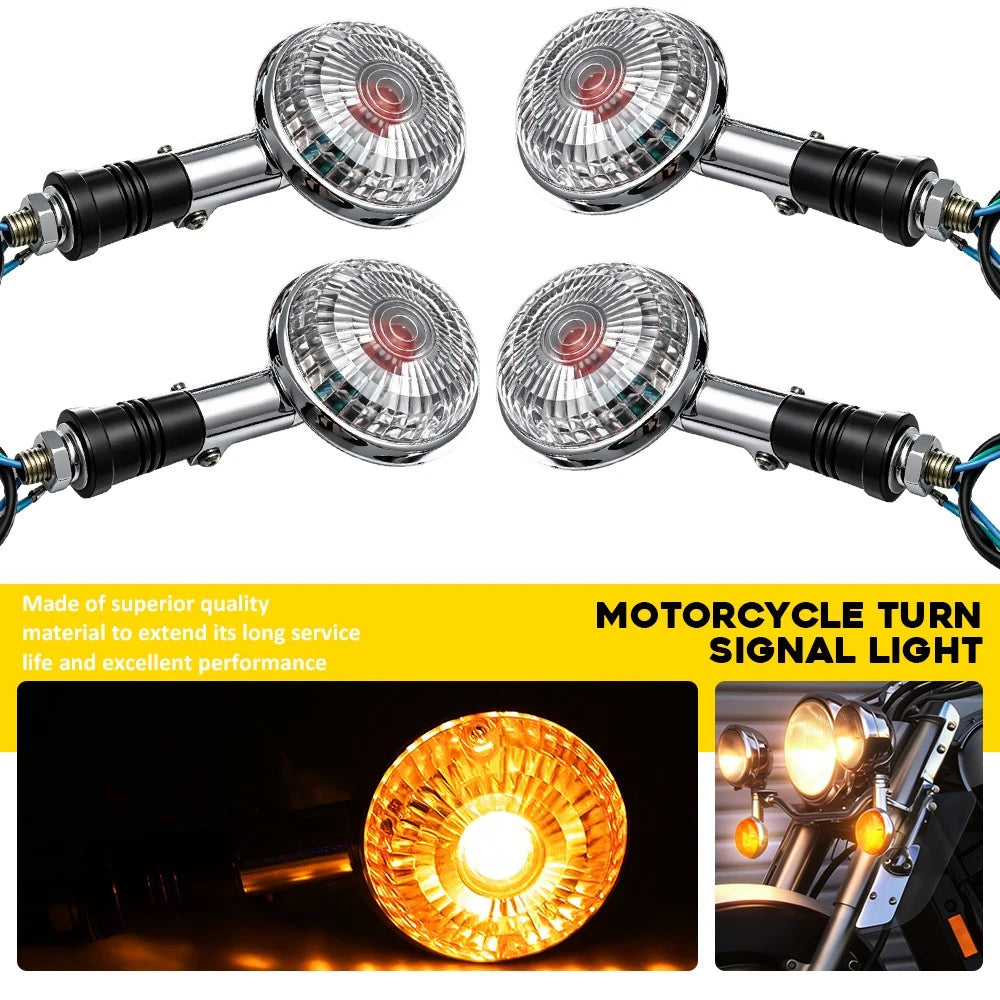 Set of 4 Turn Signal Indicator Lights for Yamaha V-MAX1200 XVS400 XVS650 XVS1100