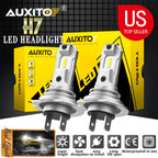 2X H7 LED Headlight Bulbs for Cars (6500K White)
