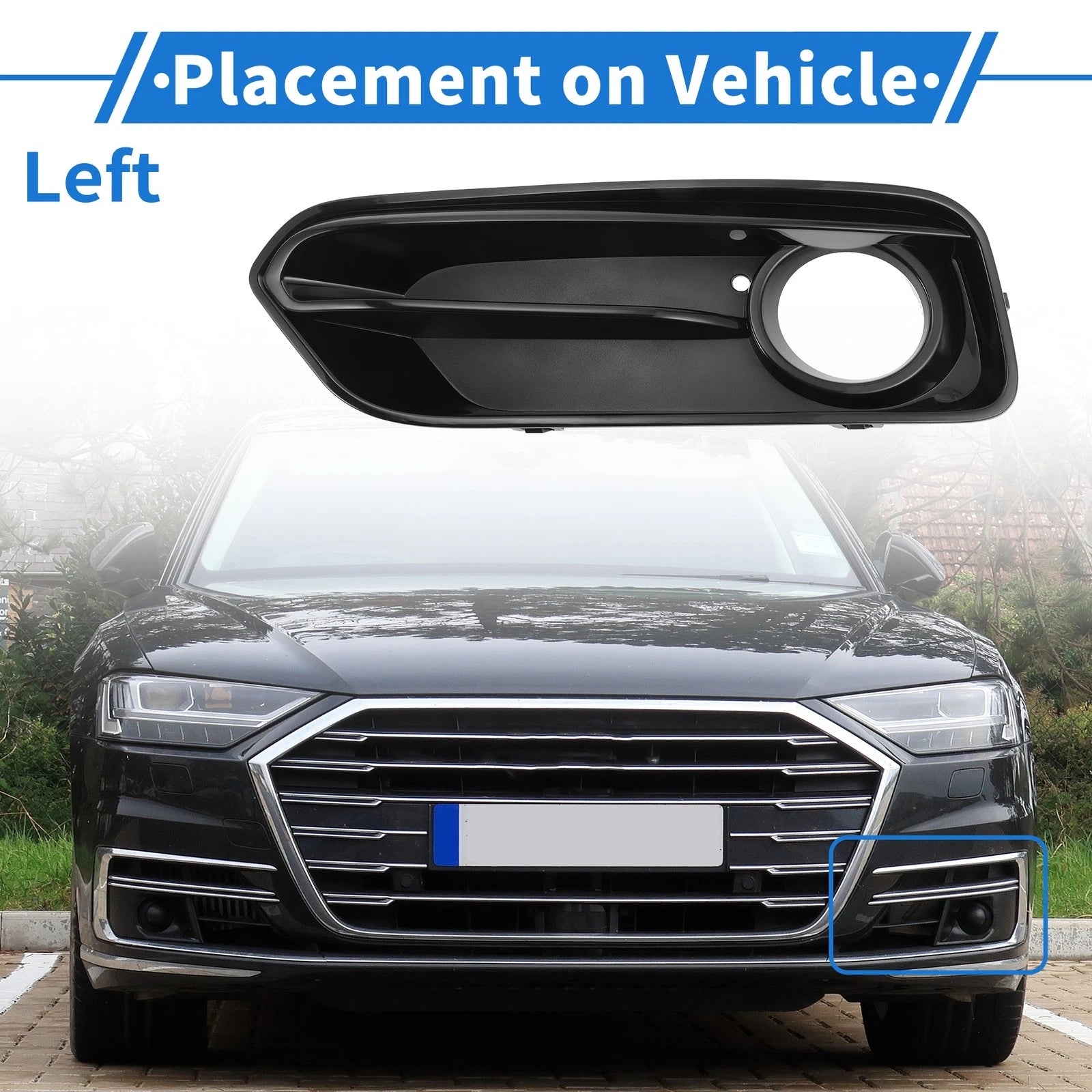 1 Pc Fog Light Grill for BMW 1 Series (2015–2018) No. 51117371667 Black