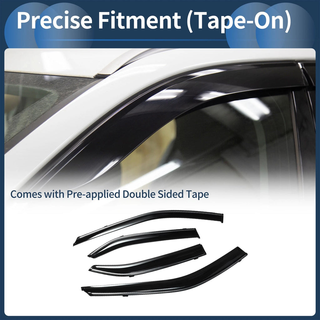 Set of 4 Window Deflectors for Mitsubishi Lancer (2008) - Black Vent Visors
