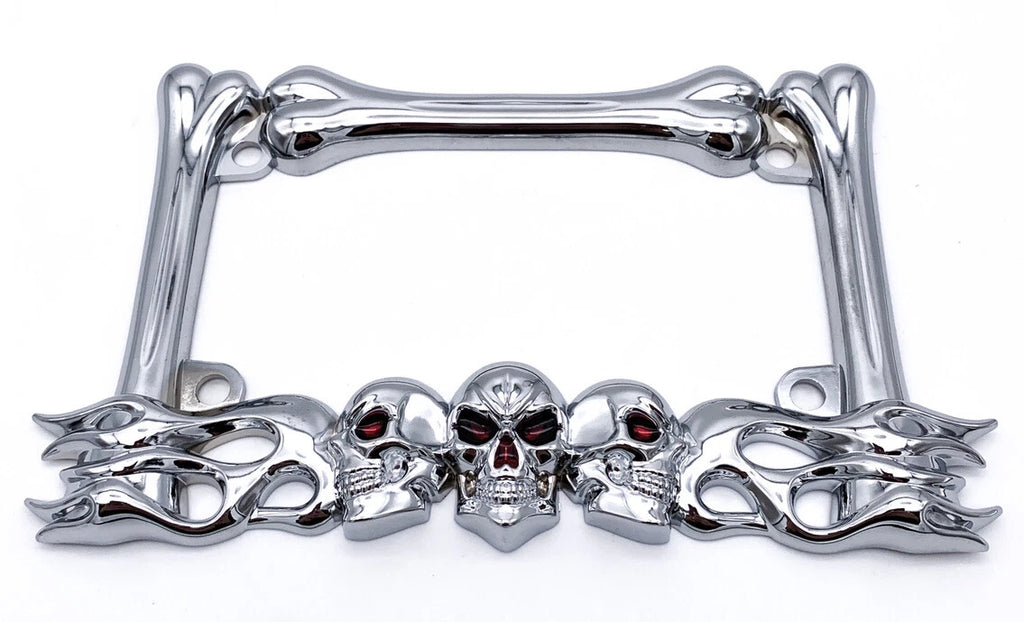 Chrome License Plate Frame Heavy Duty for Harley-Davidson Motorcycle (1990–2025)
