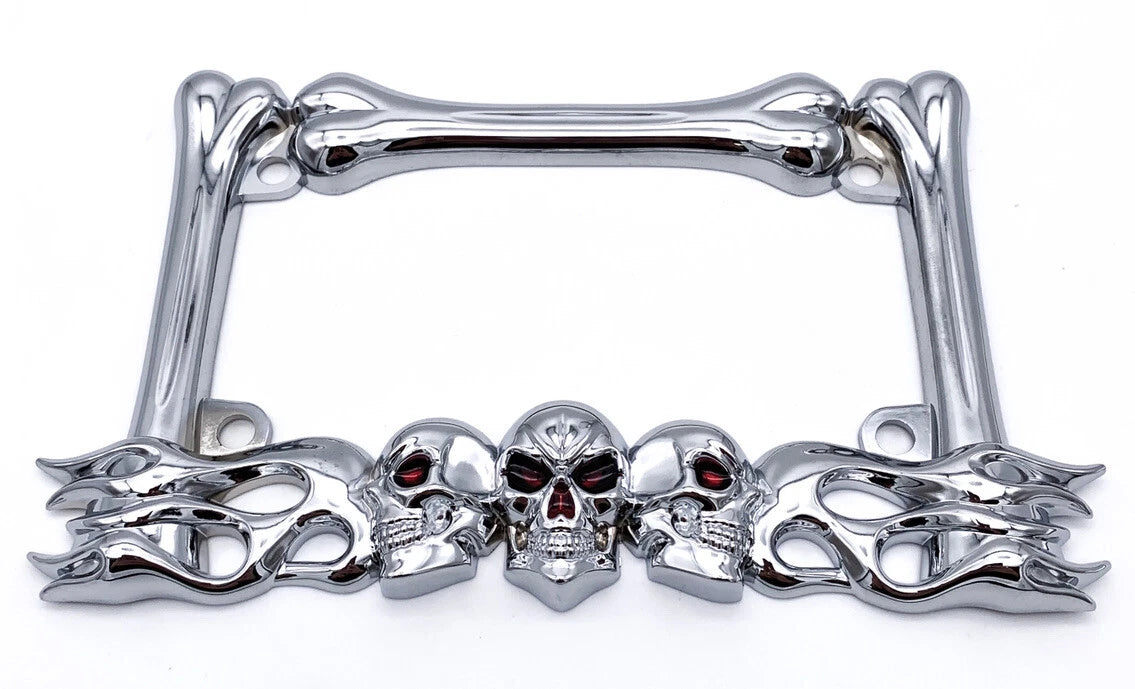 Chrome License Plate Frame Heavy Duty for Harley-Davidson Motorcycle (1990–2025)