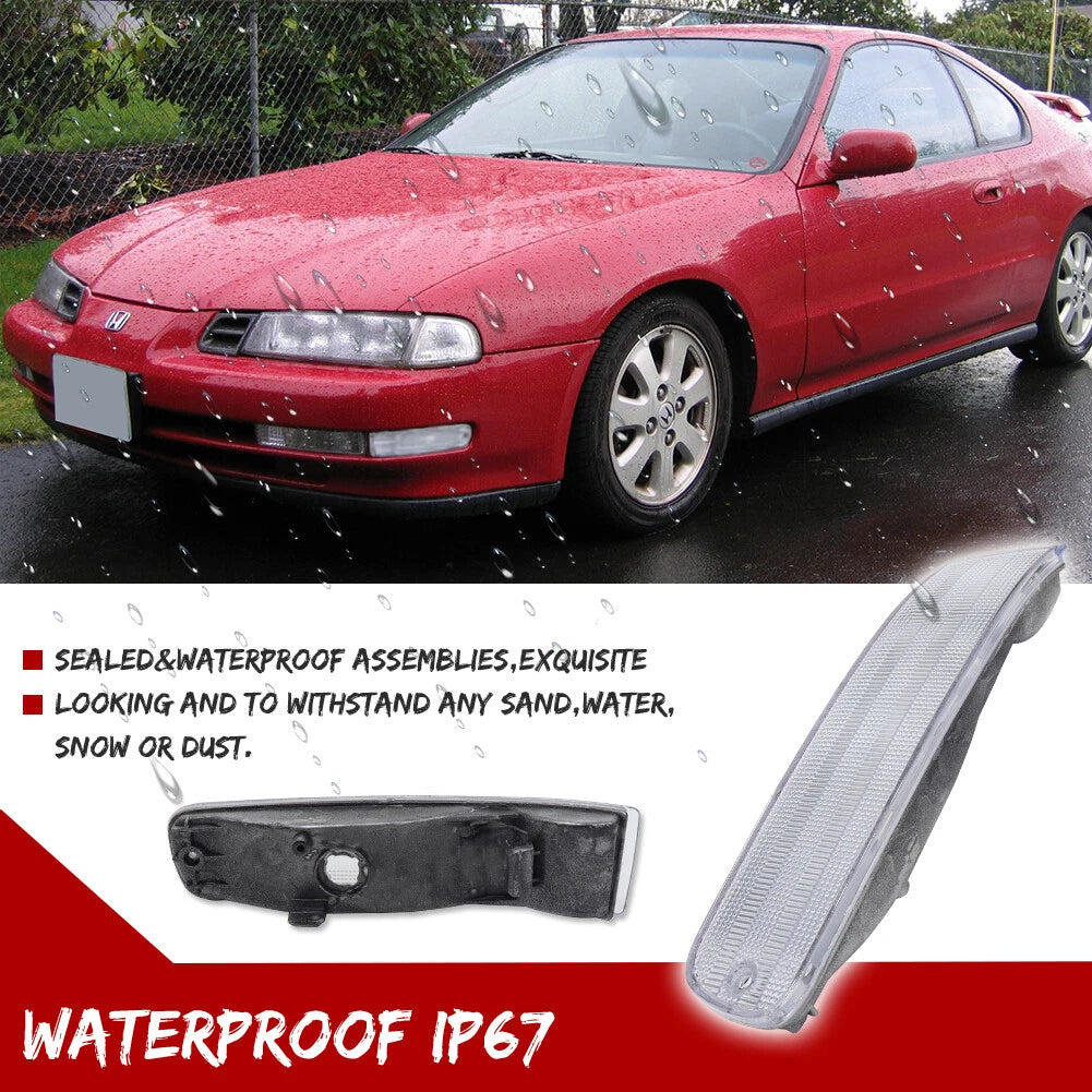 2X Clear Lens Front Bumper Turn Signal Lights for Honda Prelude (1992–1996)