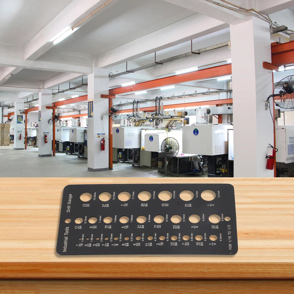 29-Hole Metric Drill Bit Gauge for 1/16 to 1/2 Drill Bit