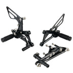 Set of 2 Rearset Foot Pegs + Shift Rod for Triumph Daytona 675 (2006–2012)