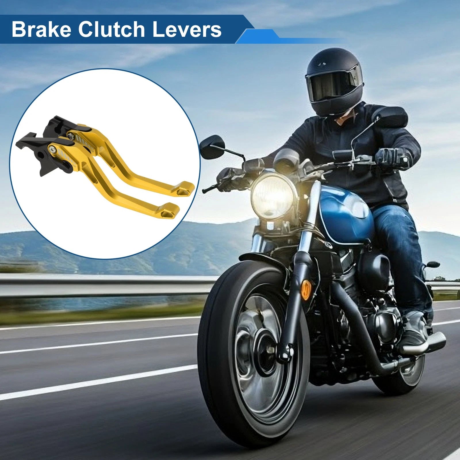 Short Brake Clutch Levers for Suzuki GSX-8S (2023–2025) Solid Gold Tone 1 Pair