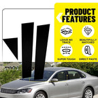 Set of 6 Black Pillar Posts for Volkswagen Passat (2011–2019)