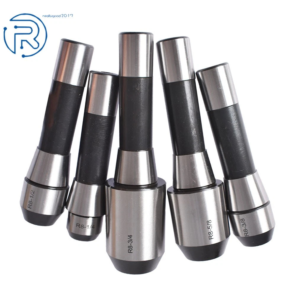 Set of 5 End Mill Holders for R8 (Compatible with Various Sizes)