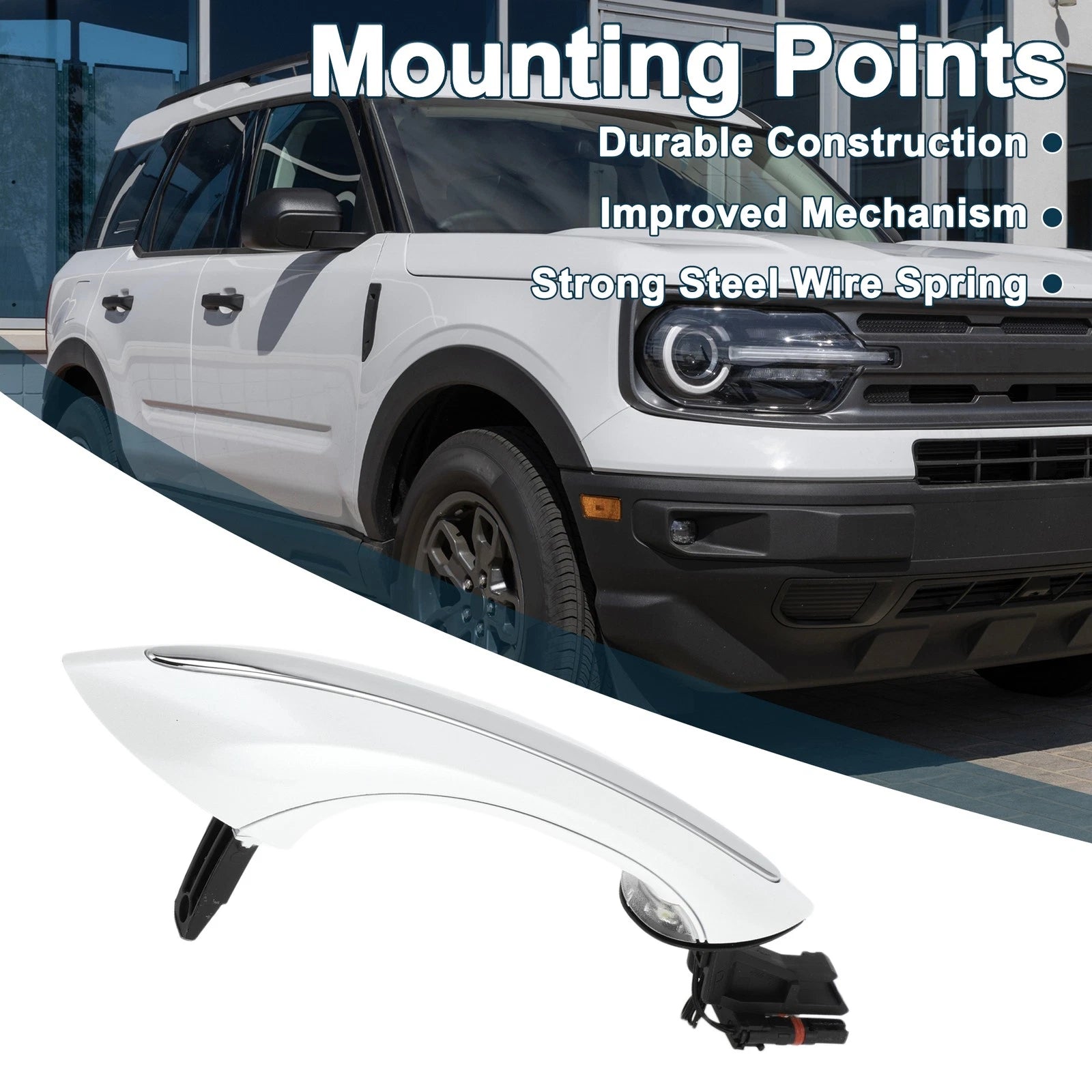 Front Right Exterior Door Handle for BMW F07 (2010–2017) No. 51217231932 White Silver Tone