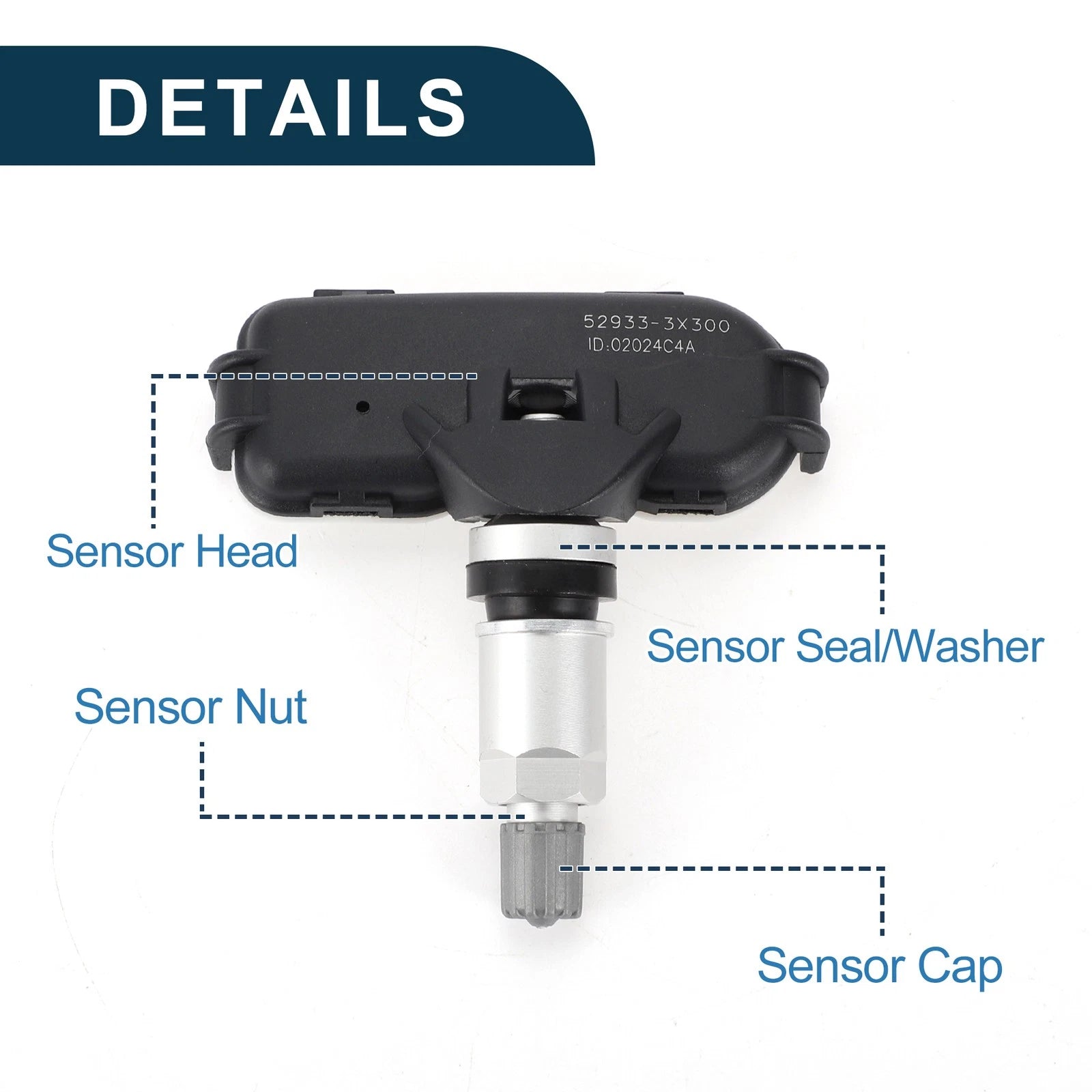 Tire Pressure Sensor 529333X300 for Hyundai Elantra (2006–2013) 433MHz