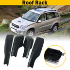 Set of 4 Black Roof Rack Cover Rail End Shells for Toyota RAV4 (2001–2005)