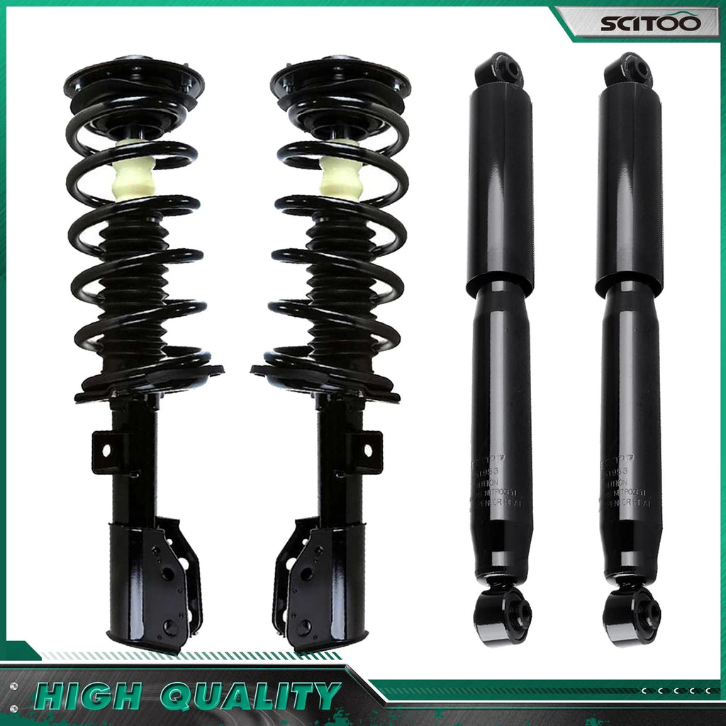 2 Front Struts + 2 Rear Shocks for Chevrolet Equinox & GMC Terrain (2010–2016)