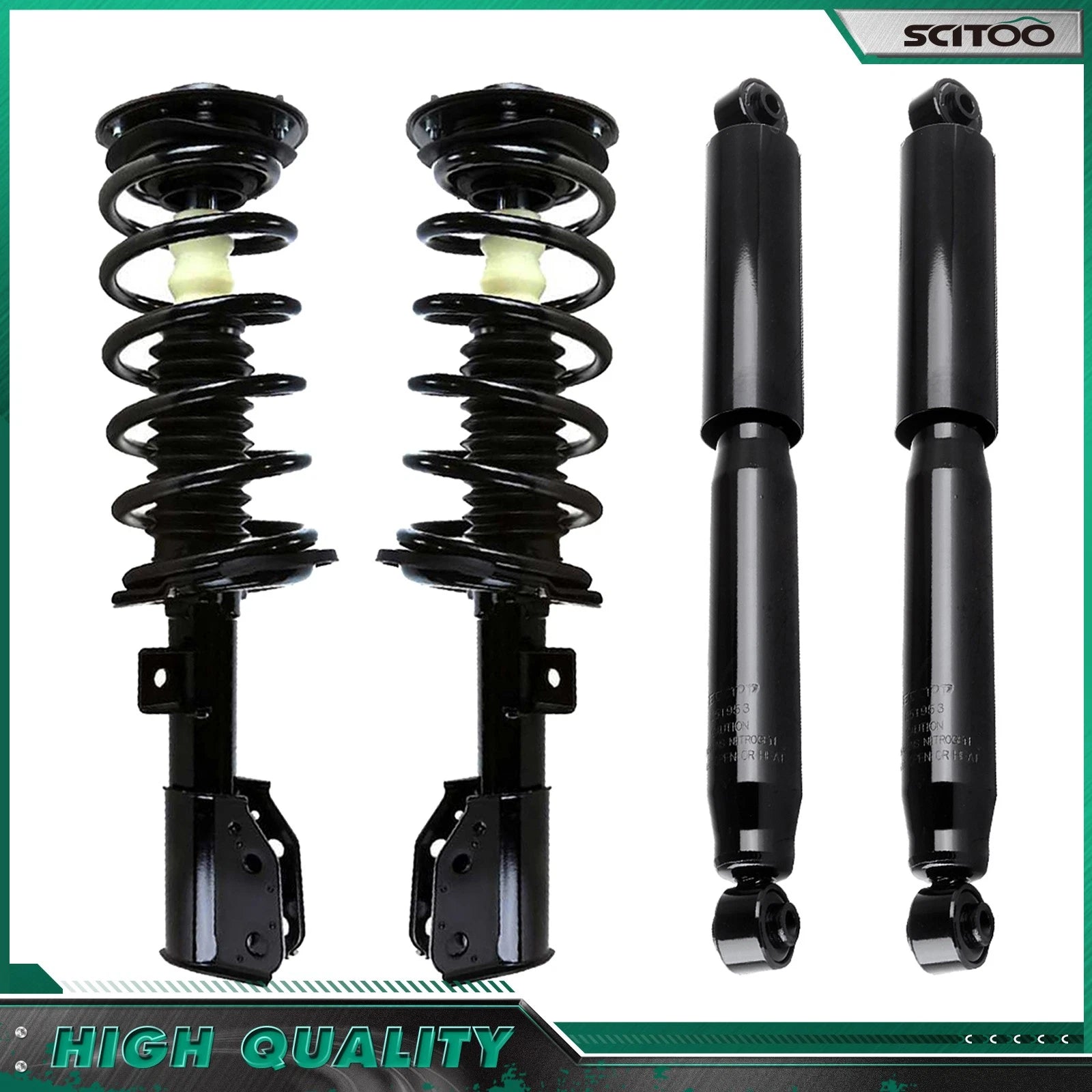 2 Front Struts + 2 Rear Shocks for Chevrolet Equinox & GMC Terrain (2010–2016)