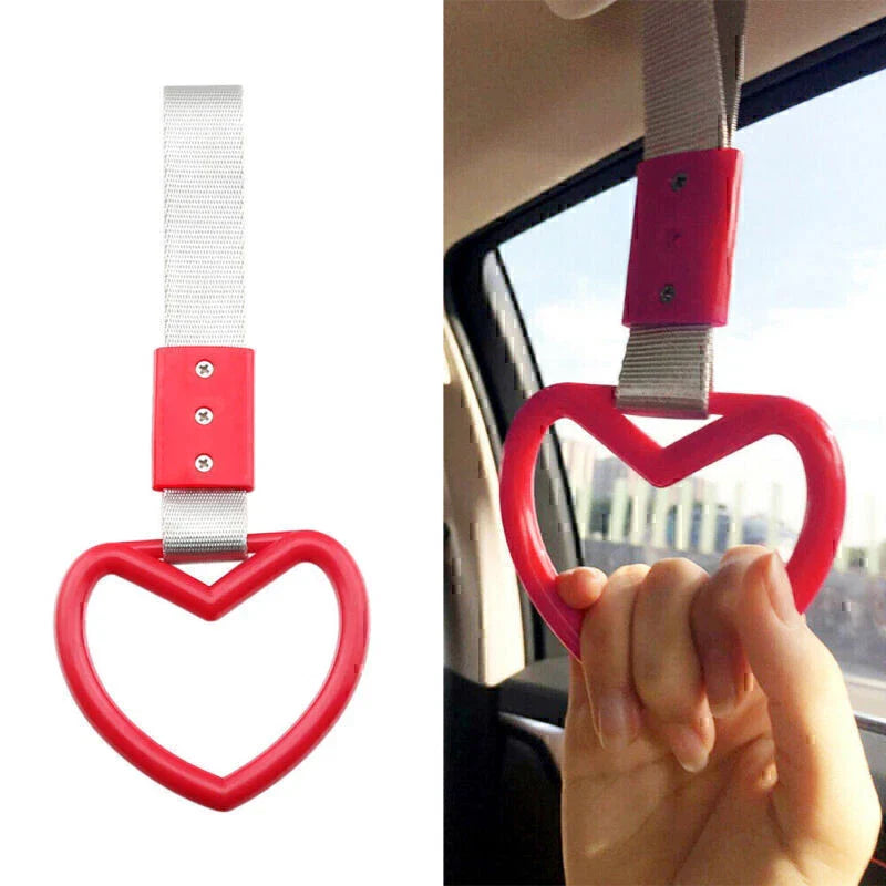 Red Heart JDM Tsurikawa Ring Handle Strap for Train Bus