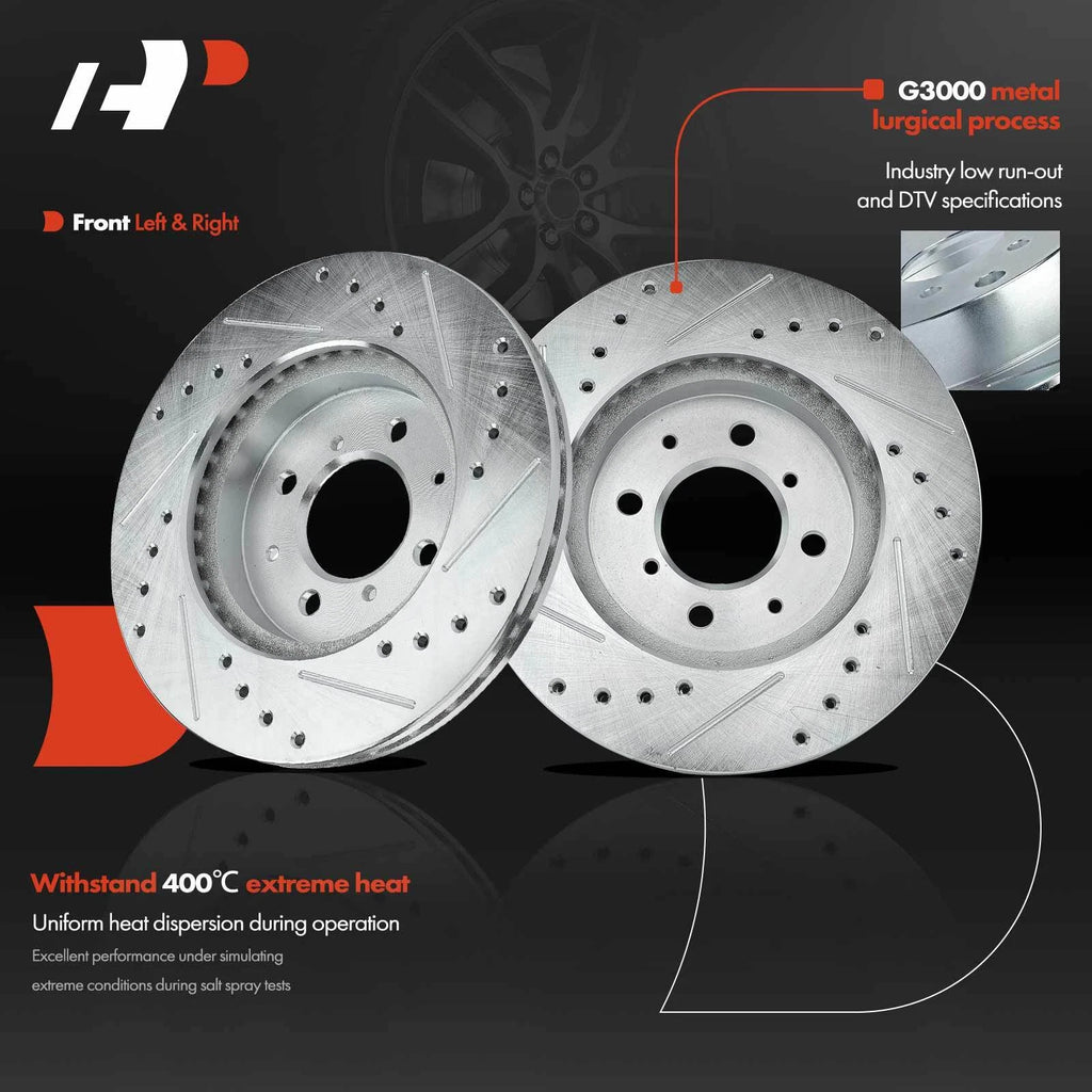 Front Drilled Brake Rotors & Ceramic Pads for Honda Civic (1993–1995)