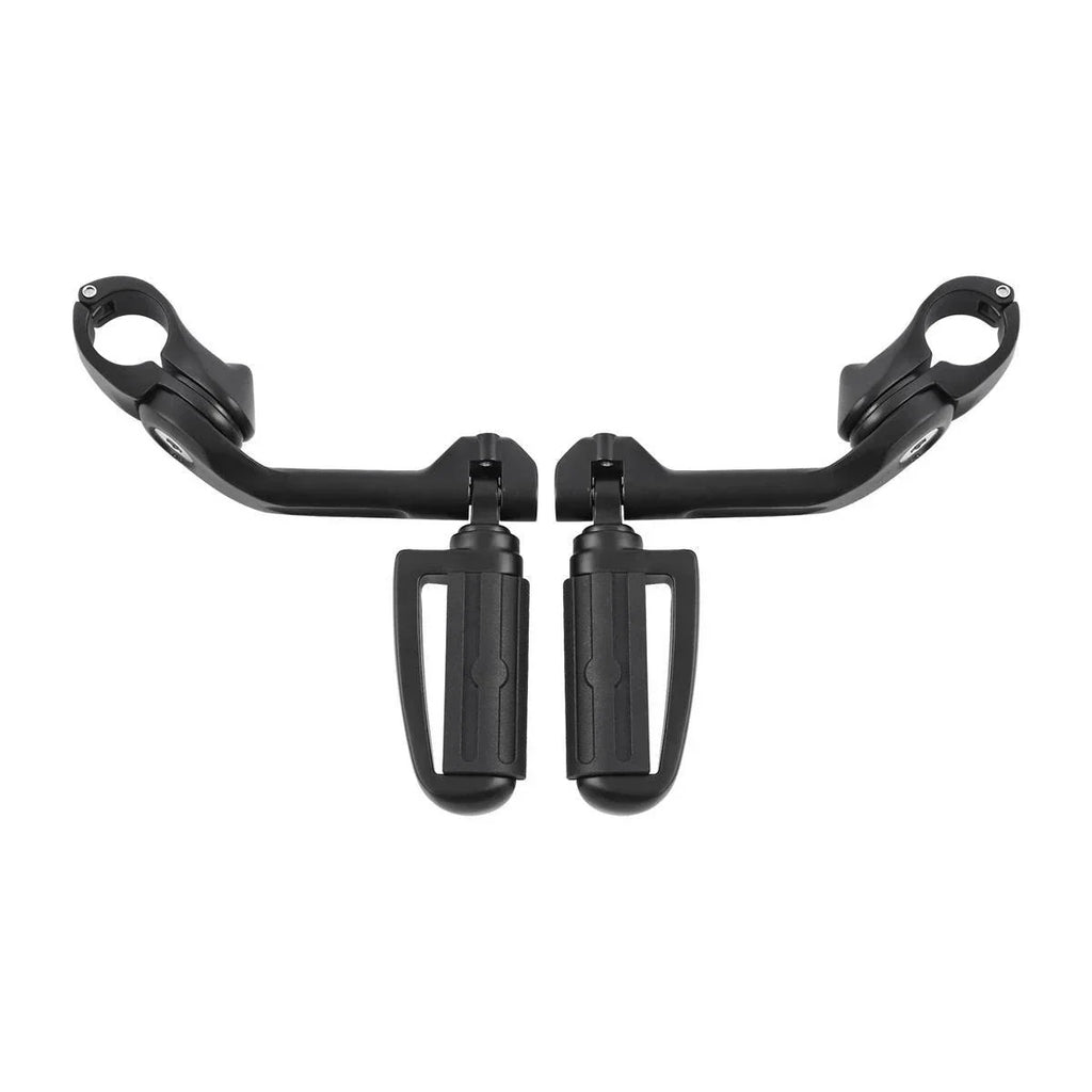 1 1/4 in Highway Bar Footpegs Long Angled Mount Kit for Motorcycle Matte Black